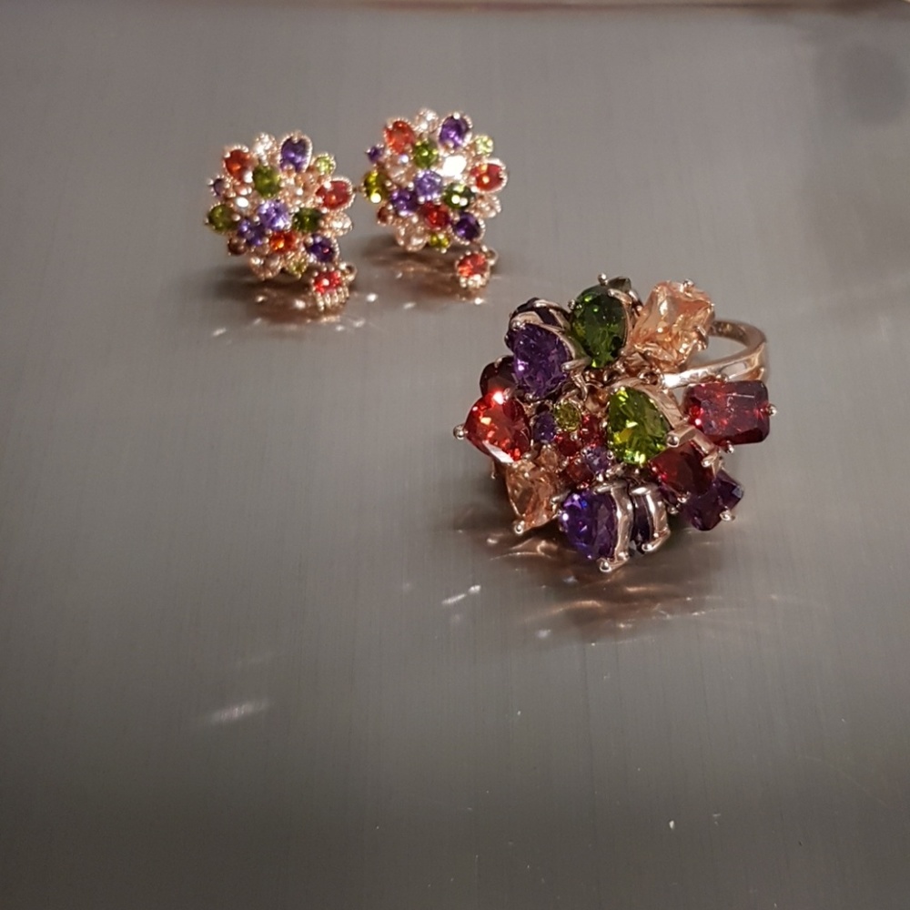 a set of ring and earrings